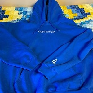 Royal Blue Good Energy Embroidered Hoodie